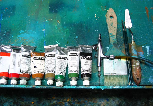 Photo: Palette of acrylic paint