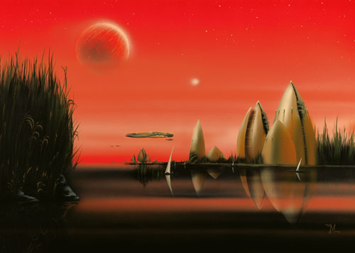 Mitani - acrylic painting with swamp sailing