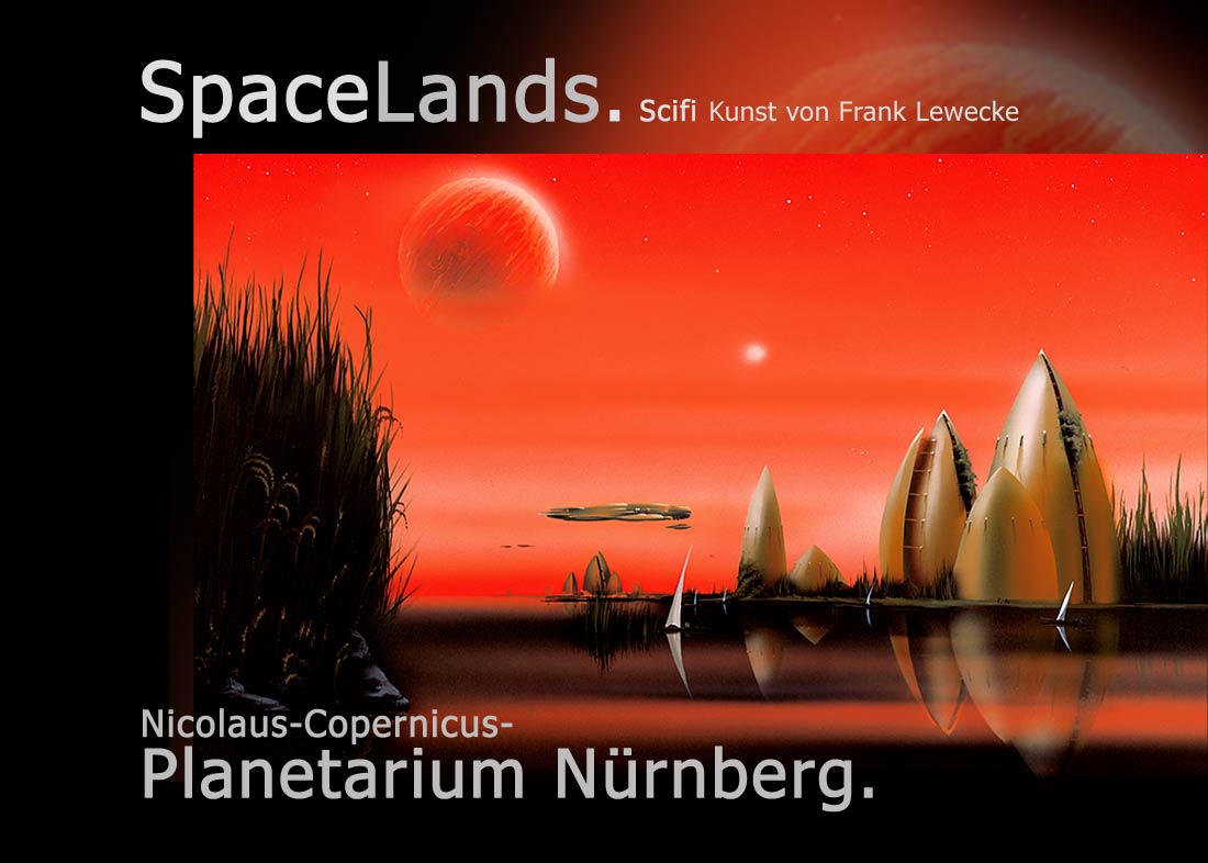 Grafik: Artwork zur Spacelands Exhibition at Planetarium Nürnberg