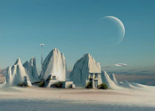 Digital painting. DUNE - Fremen-Sietch on Arrakis