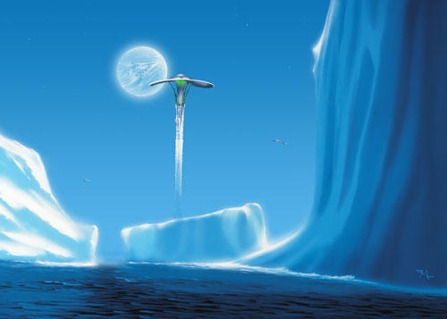 Glacial - Science Fiction Gemälde, Sommer auf Trankyky