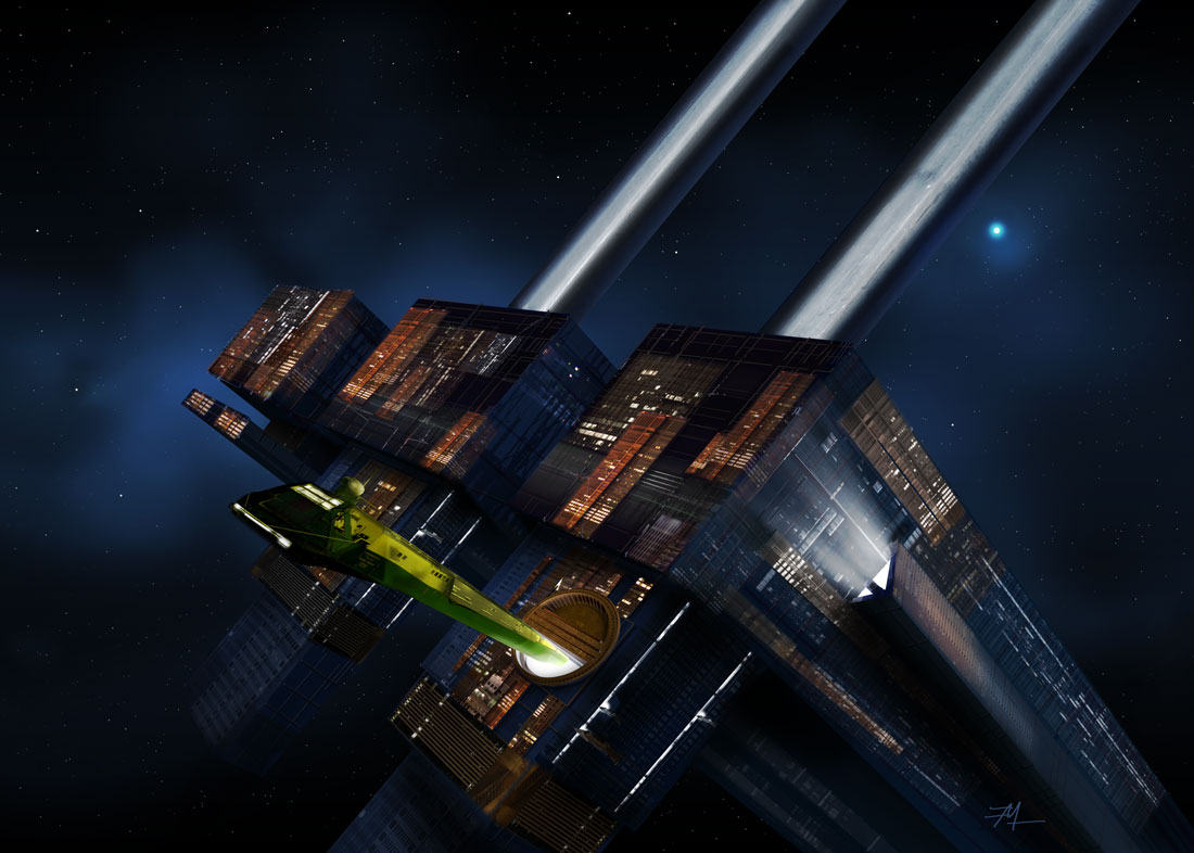 spacestation, docking and spaceship